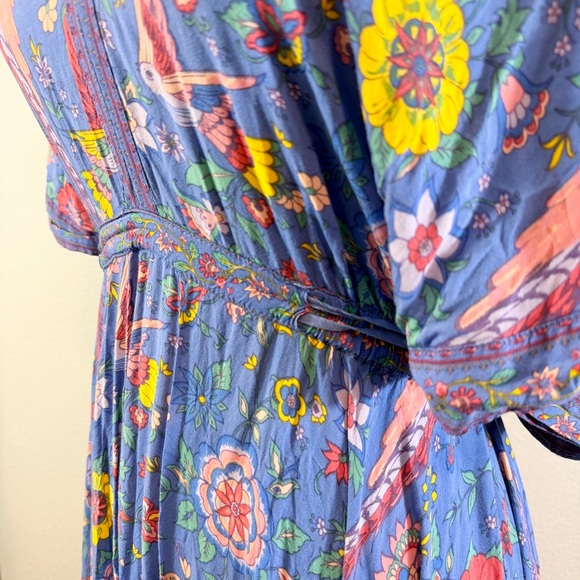 Spell Lovebird Half Moon Gown Deep Sky Blue Maxi Dress Size M Boho Festival - Picture 9 of 15